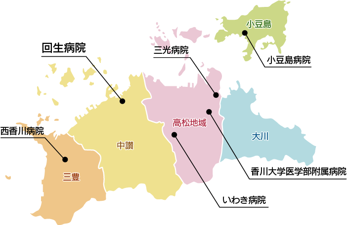 香川県の認知症疾患医療センターマップ